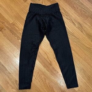Booty by Brabants Shiny Black Croco Skin Leggings - One Size, EUC